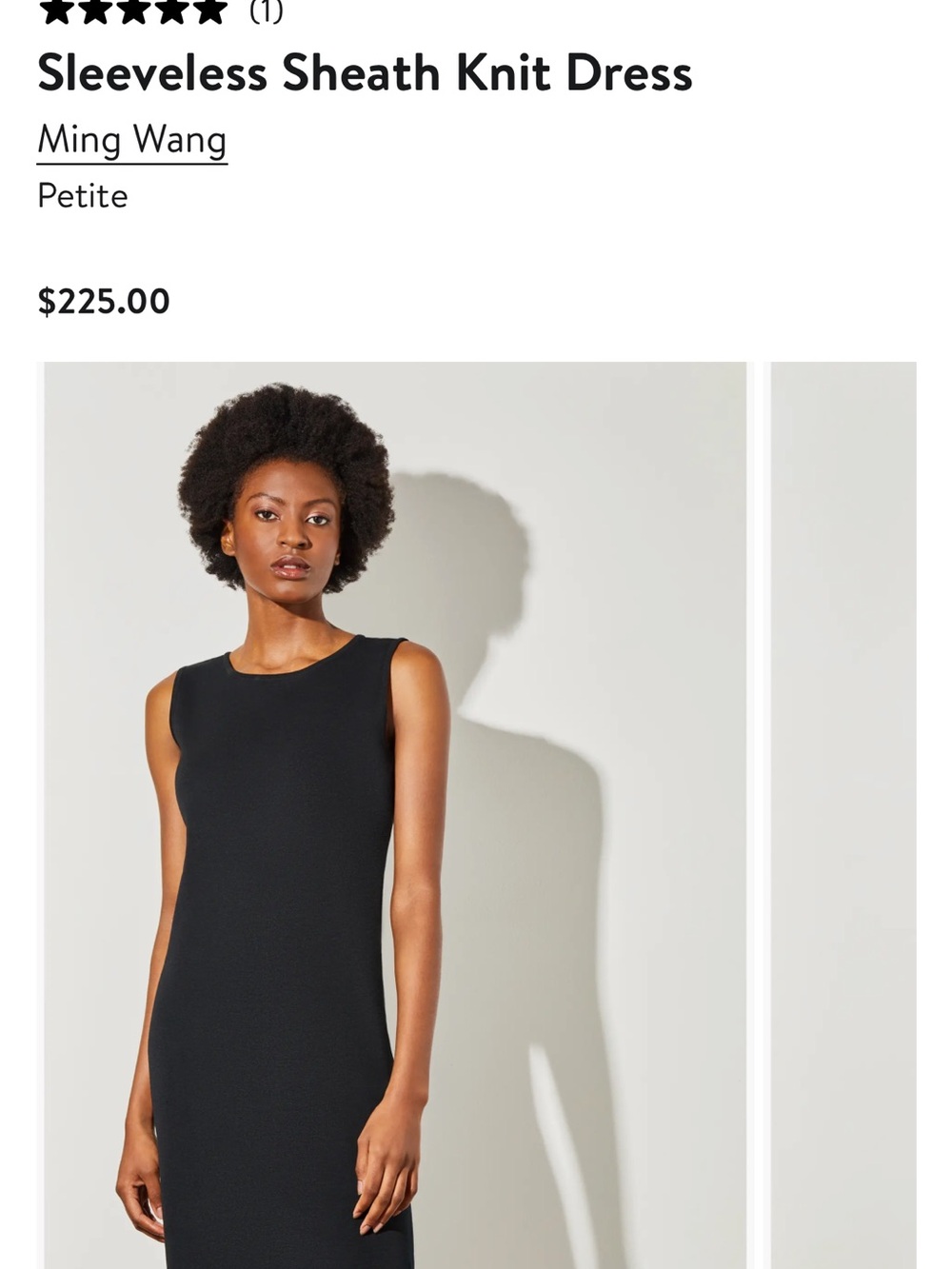 Ming Wang Black Sleeveless Sheath Knit Dress Sz PXS